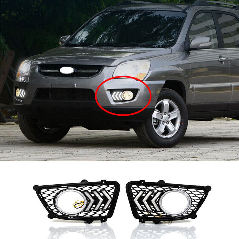 2PCS LED Daytime Running Light DRL Lamp fog lights for Kia 2009-2010 B n