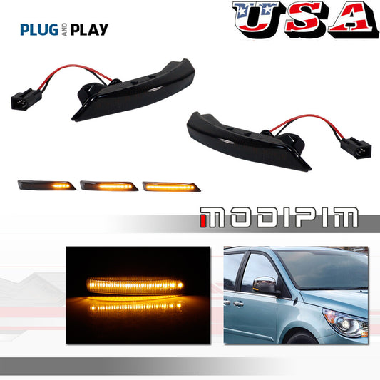 Black/smoked amber LED side mirror signal light suitable for Grand Caravan Town&Country- v