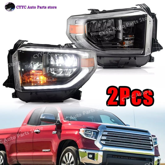 2Pcs Full LED Headlights for Toyota Tundra 2014-2021 w/Sequential Turn Signlas