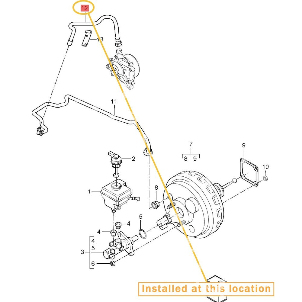 Suitable for Porsche for Cayenne brake booster vacuum hose pump supercharger series 9555557941