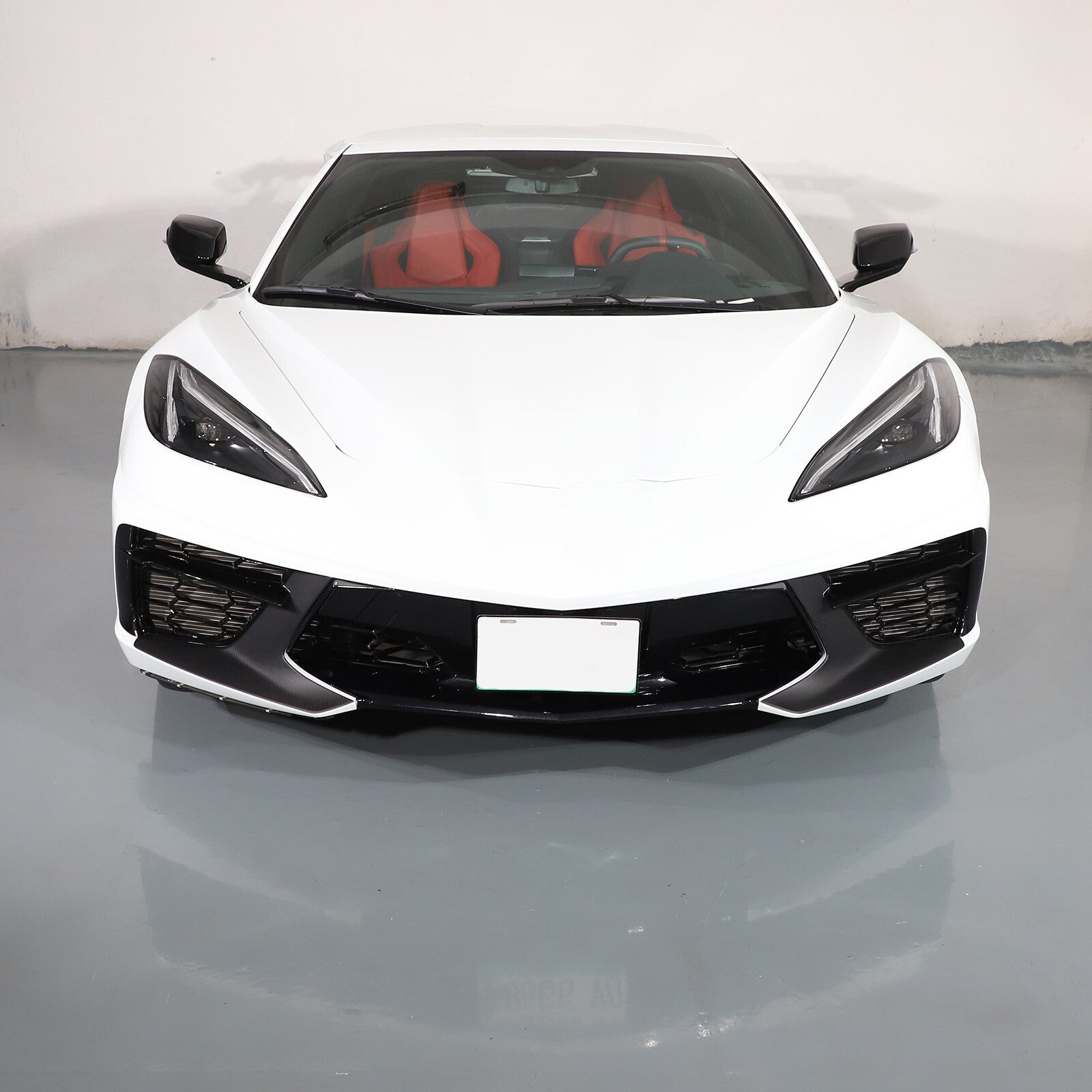 Matte carbon fiber front grille ventilator side trim frame for Corvette C8 20-24