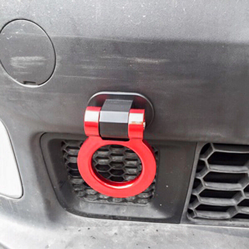 Red Car Ring Track Racing Style Tow Hook Look Decoration Accessories Universal