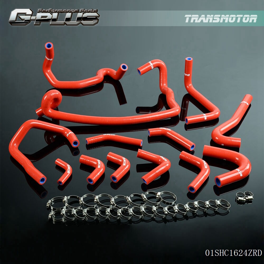 Fits for Skyline GTR R33 R34 RB26DET Red Silicone Heater Hose Clamp Kit - v