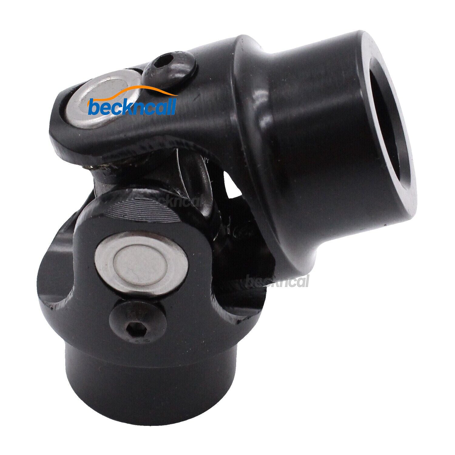 3/4 x 3/4 Double Round Single Steering Shaft U Joint Coupler Black Steel GM