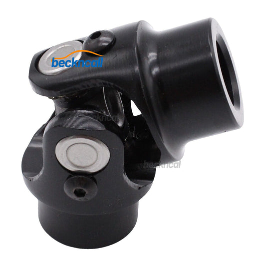 3/4 x 3/4 Double Round Single Steering Shaft U Joint Coupler Black Steel GM
