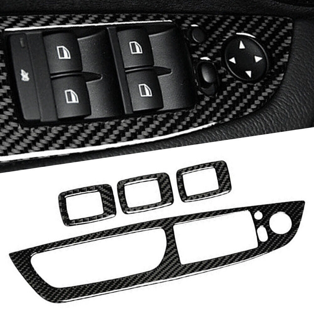 Carbon Fiber Door Window Button Frame Cover Trim for BMW X5 E70 X6 E71 2008-2013