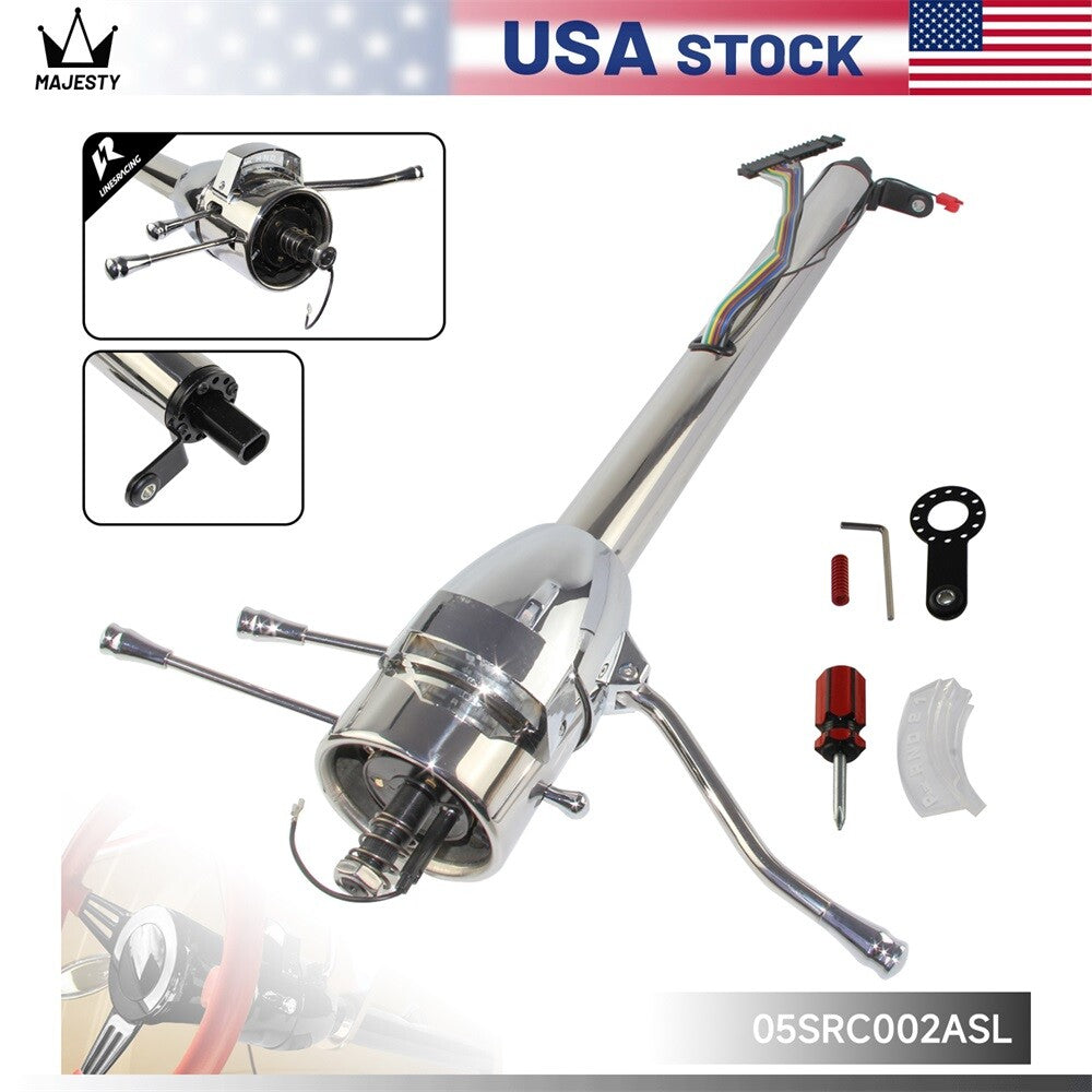 LR GM Silver 30'' Tilt AT Automatic Style Steering Column Universal for GM Cars