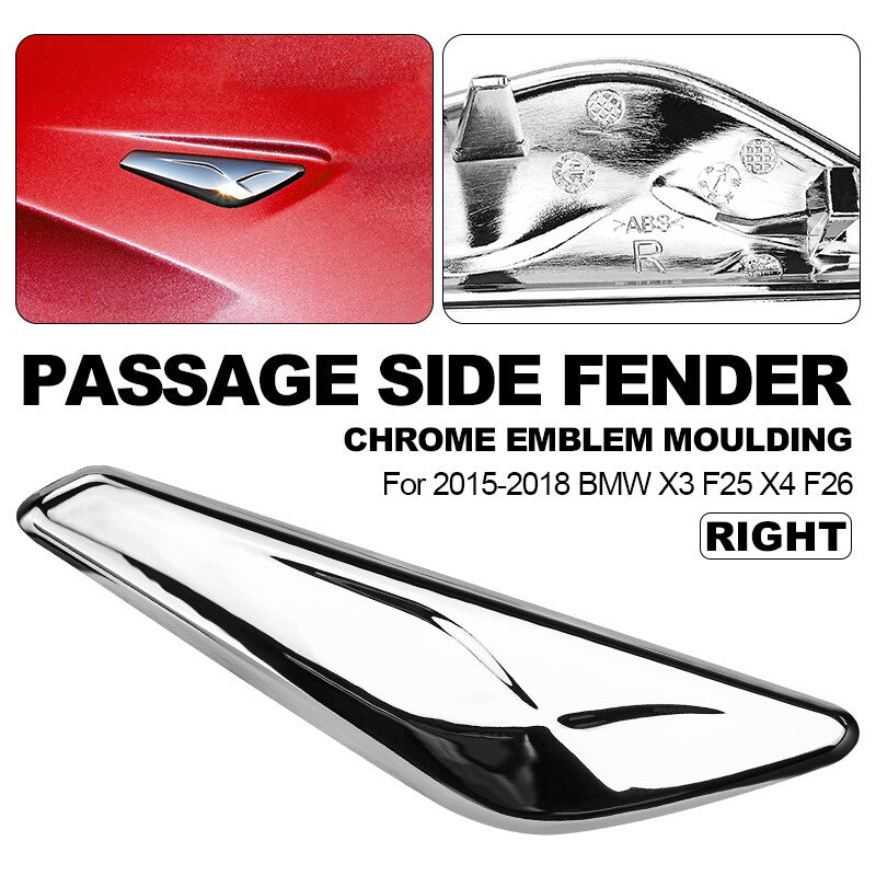 51117338570 Front Right Side Fender Trim Finisher Chrome for BMW F25 F26 X3 X4
