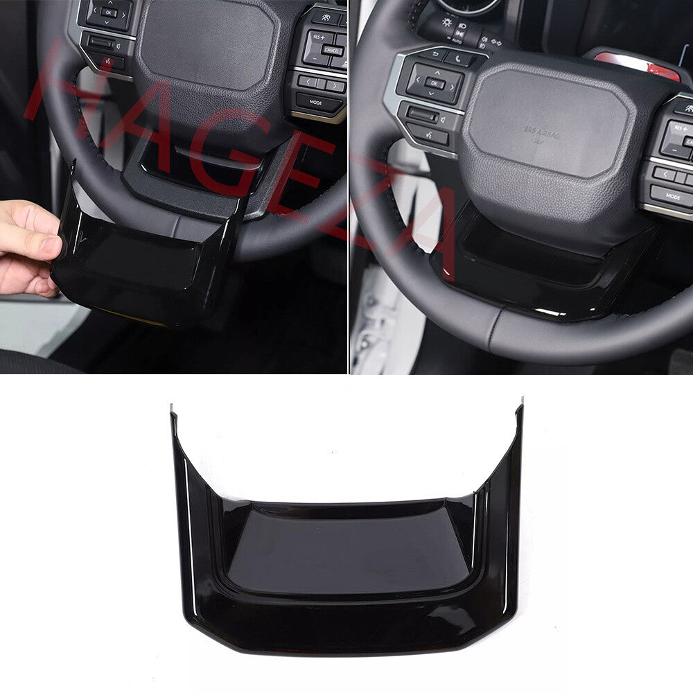Gloss Black ABS Steering Wheel Bottom Trim For Toyot@ for Land Cruiser LC250 2024-25