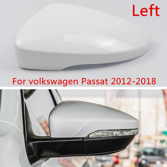 White Left Rearview Mirror Cover Cap Shell Fit for Volkswagen for Passat 2012-2018