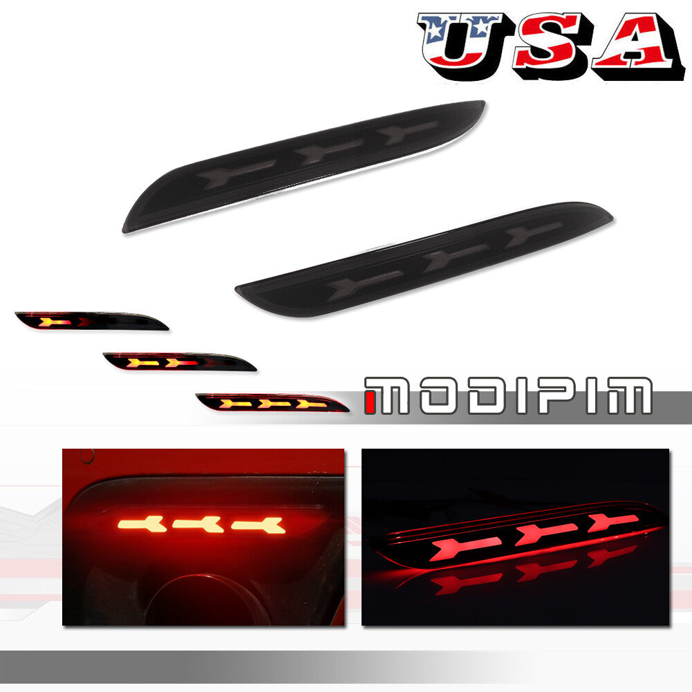 Rear bumper fog light tail light LED brake light for 2015 2016 for Mustang - v