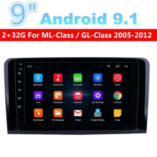 9-inch Android 9.1 Radio Stereo GPS Player for W164 X164 ML GL (2+32GB) n