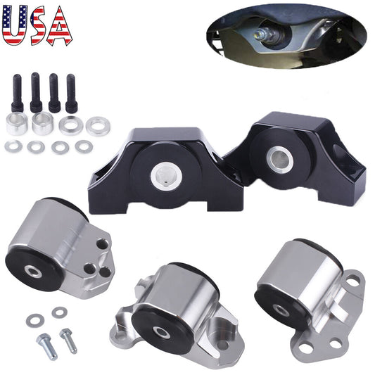 For 96-00 EK B16 B20 D16 2Bolt Chrome Billet Engine Motor Mount Kit B D Q