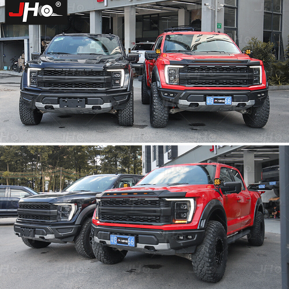 With LED Light Front Bug Shield Hood Deflector Guard for Ford F150 2022+