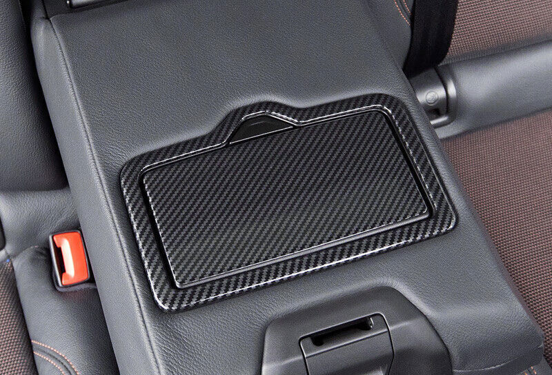 for Audi Q5 2018-2024 Carbon Fiber Look Inner Rear Water Cup Panel Cover Trim 2P