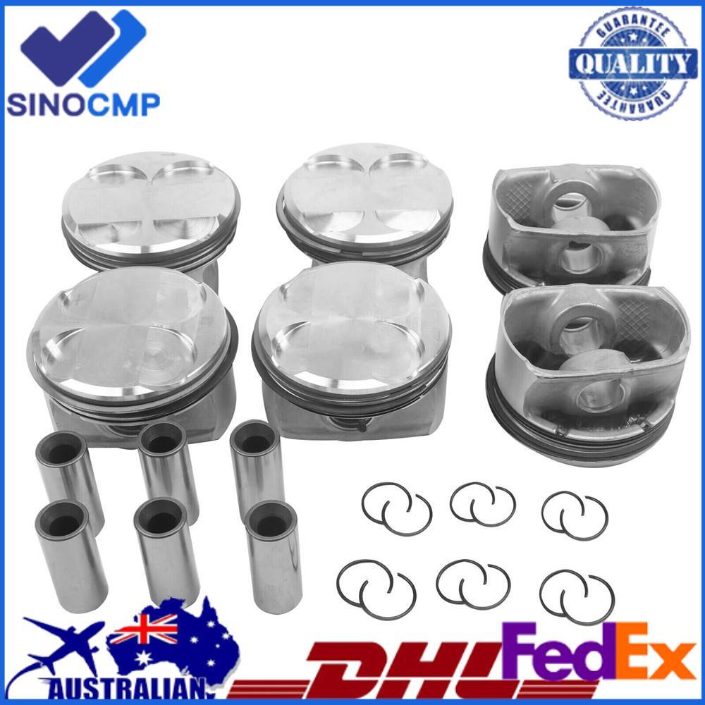 6Pcs Pistons  Rings Set 10.7:1 for BMW E90 E60 E83 128i 328i 528i X1 N52 3.0L