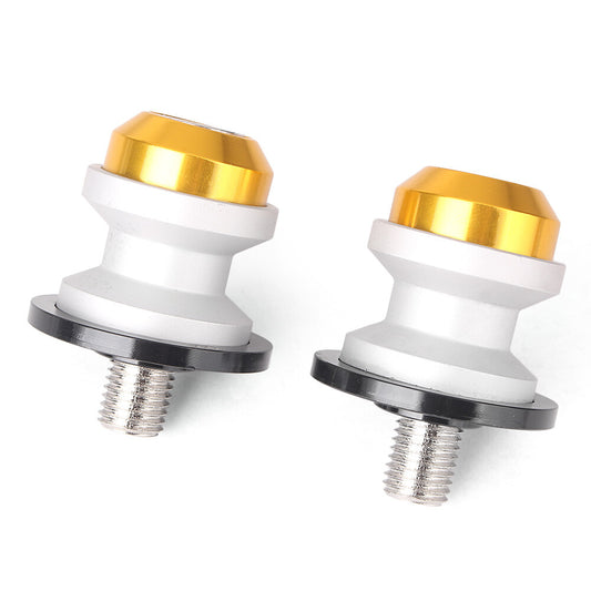 Pair 10mm Swingarm Spools Slider for Kawasaki 250R 350R 400R Motor Gold