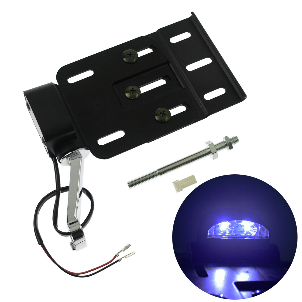 Folding LED Light Side Mount License Plate for Harley Sportster XL883 1200 48 72