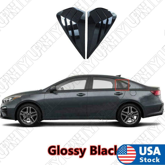 2pcs Glossy Black Side Vent Window Scoop Louver Cover for Kia K3 Forte 2019-2022