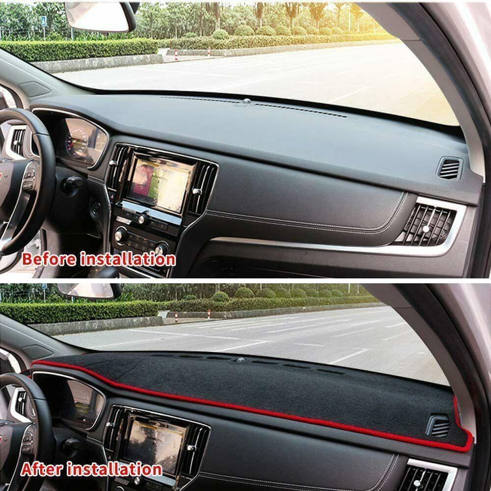 Car dashboard protector cover suitable for Kia Soul 2010-2013 car dashboard mat, black with red stitching. n