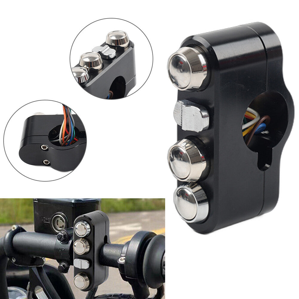 for Harley Dyna Sportster 1 Handlebar Control Switches w/ Wiring Harness CNC