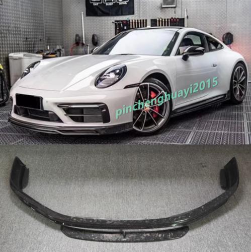 Carbon fiber front lip bumper splitter cover for Porsche 911 992 TEC Style Forge