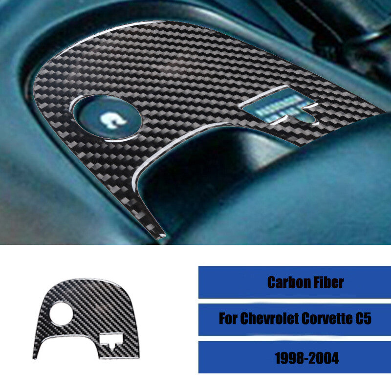 Carbon fiber car traction control panel decorative sticker for Corvette C5- n