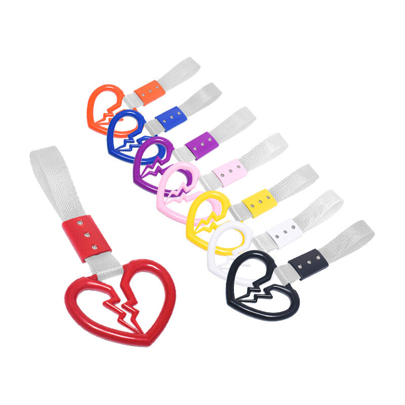 Devil Broken Heart Ring Car Handle Strap Charm Tool Tsurikawa Silver Belt Pink