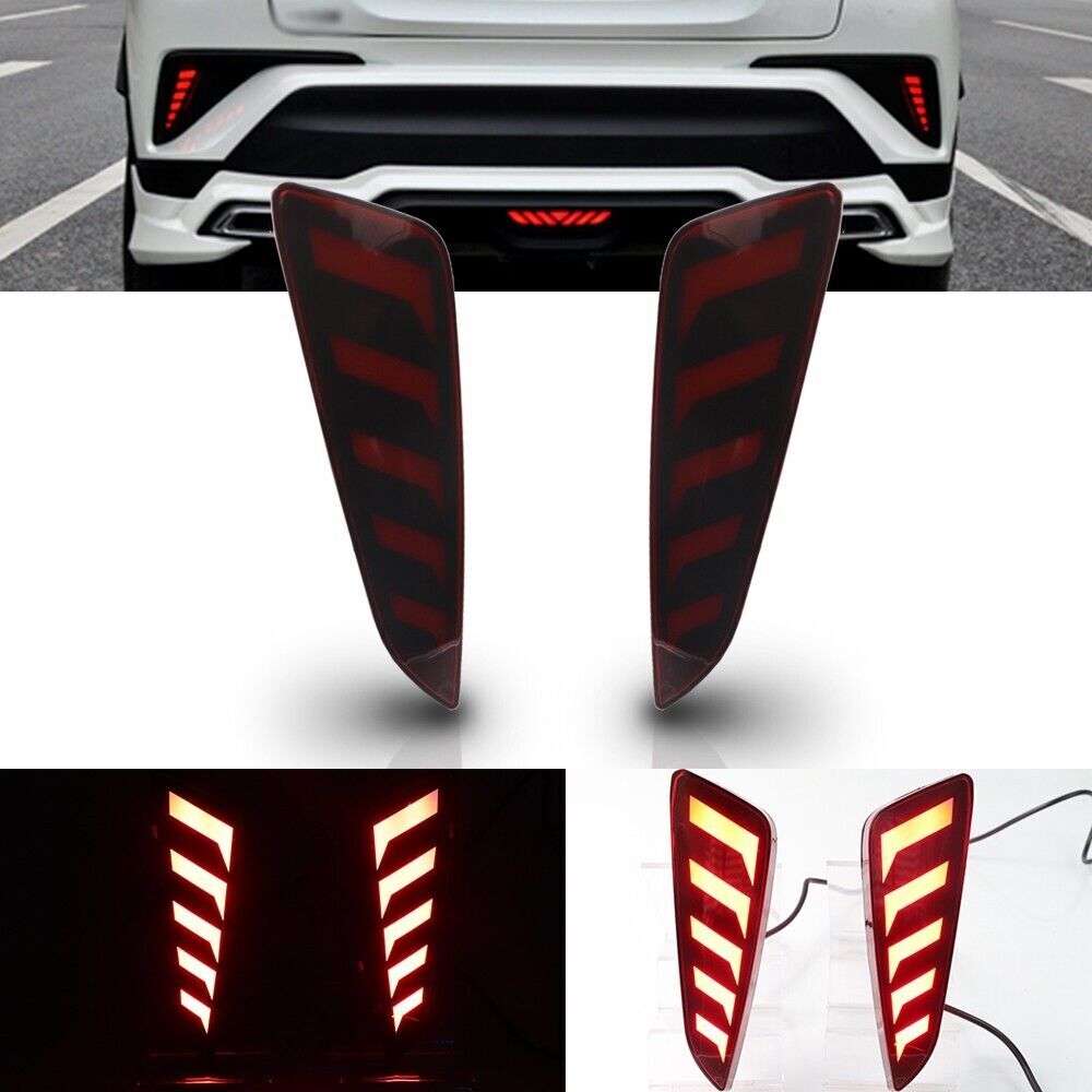 LED Reflector Rear Bumper Tail Light Brake Lamps for Toyota C-HR CHR 2016-2021