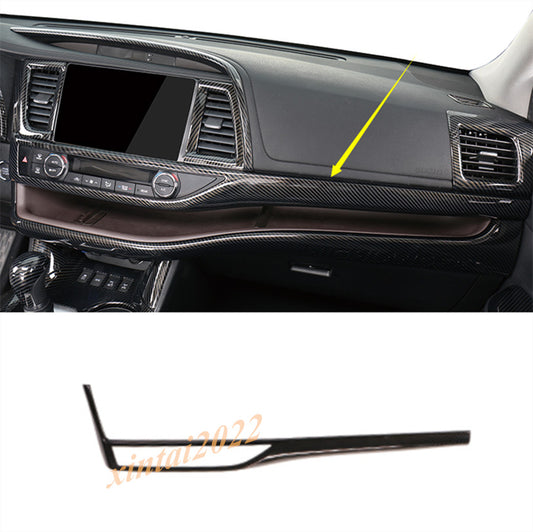 Carbon Fiber Dashboard Stripe Cover Decor Trim for Toyota Highlander 2014-2019
