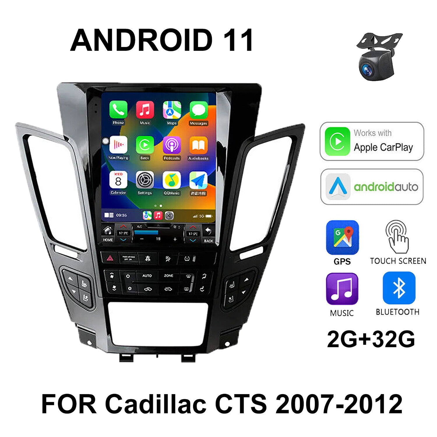 10.4 Android 11 Radio Screen for Cadillac CTS CarPlay GPS NAVI Wifi 2RAM/32ROM