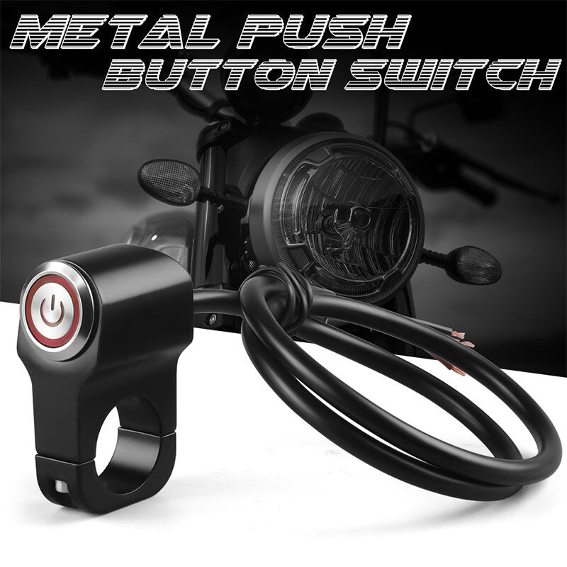 7/8 Motorcycle ATV Handlebar Switch Headlight Fog Spot Light ON/OFF Button Red