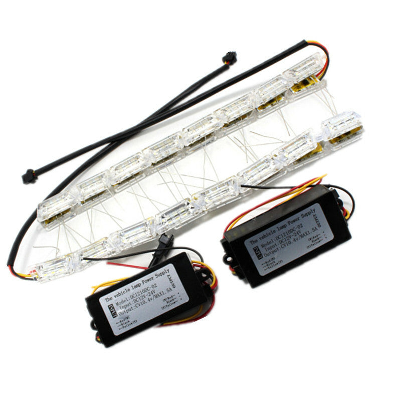 2Pc Car Switchback LED Daytime Run light Sequential DRL Flow Turn Signal Lights