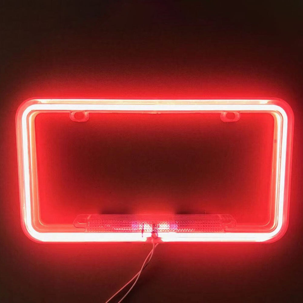 Neon License Plate Frame 12V LED Light Universal Car Sedan Coupe Front and Rear Label Cover n