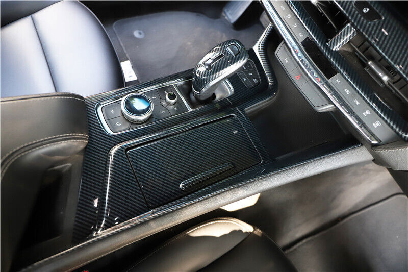 for Cadillac CT5 2020-2024 ABS Carbon Fiber Middle Console Gear Shift Cover Trim