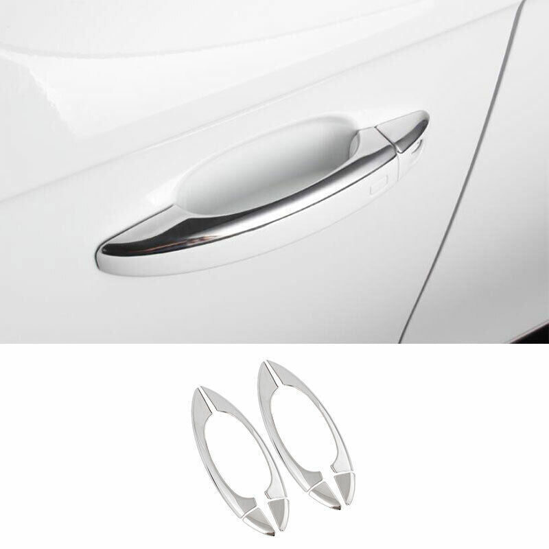 for Audi Q5 2009-17 Silver Steel Exterior Side Door Handle Molding Cover Trim 8P