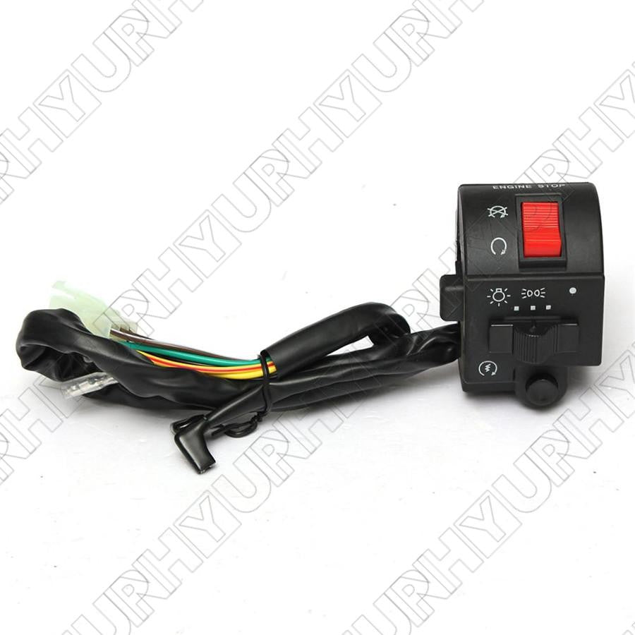 1 pair of 12V DC Motorcycle 7/8 Handlebar switch+24 Cable Universal Design Q