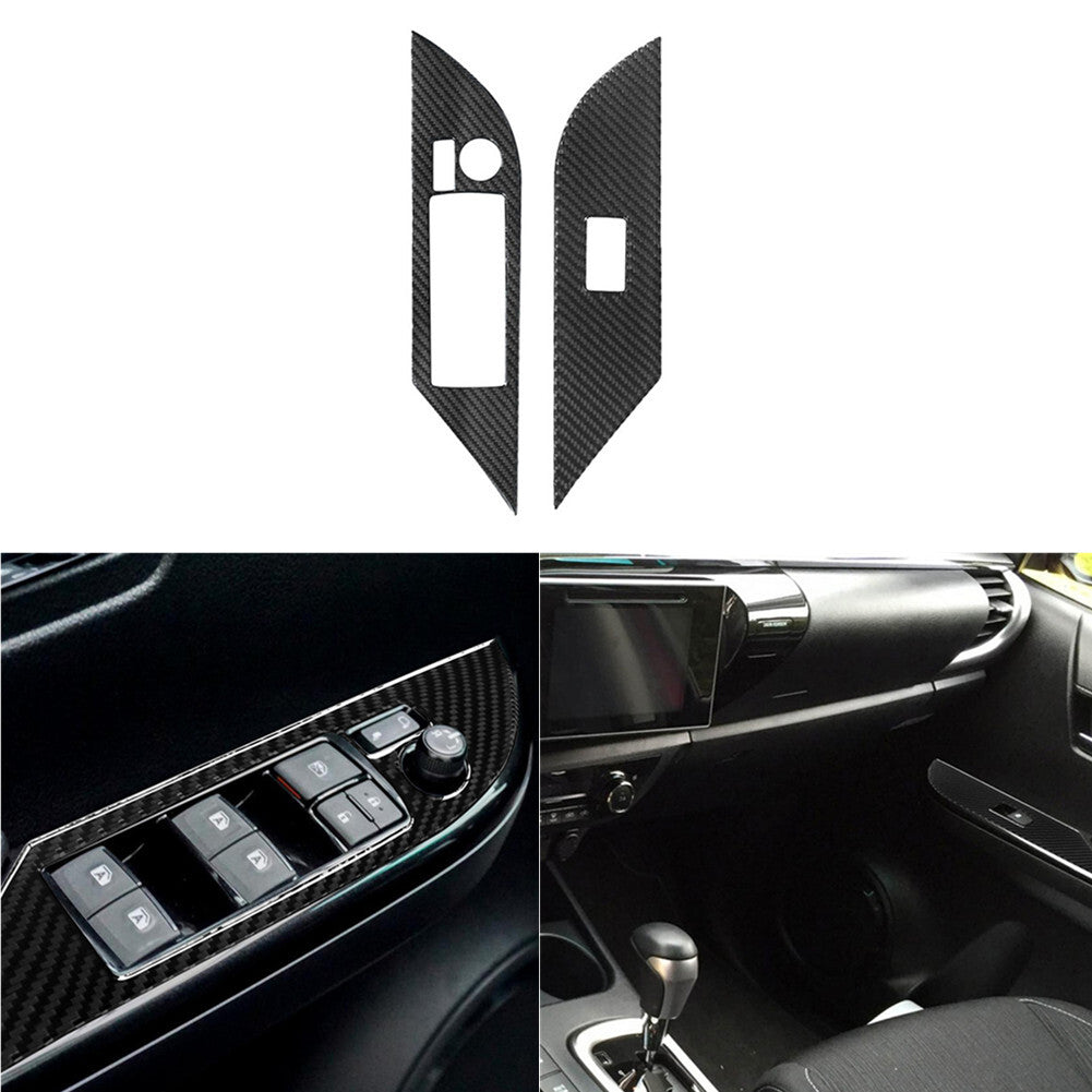 2Pcs Carbon Fiber Rear Door Handle Cover Trim For Silverado/tahoe/ for sierra 2007-14 v