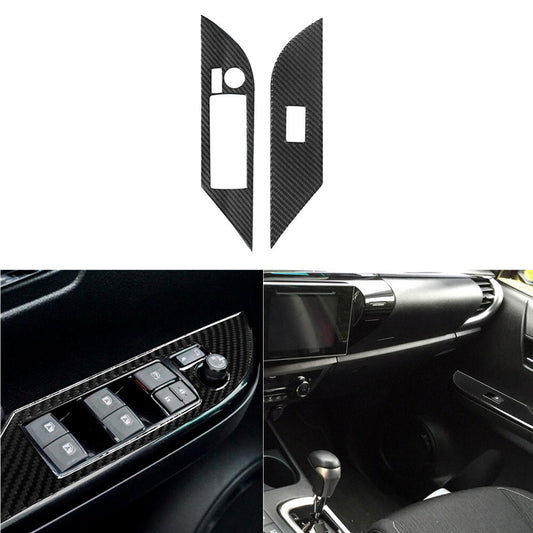 2Pcs Carbon Fiber Rear Door Handle Cover Trim For Silverado/tahoe/ for sierra 2007-14 v