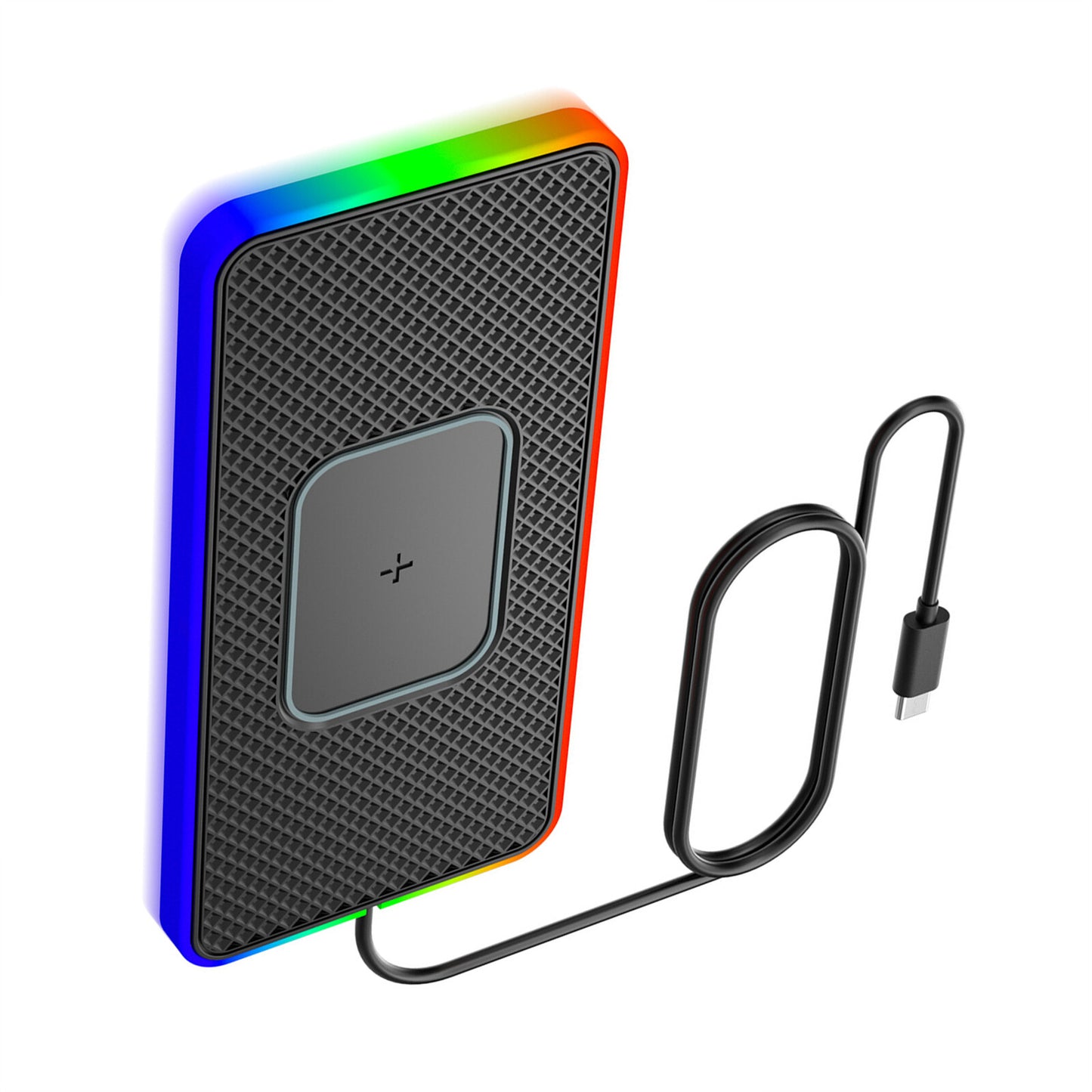 Type-C RGB Silicone Non Slip Car Wireless Phone Charger Fast Charging Station