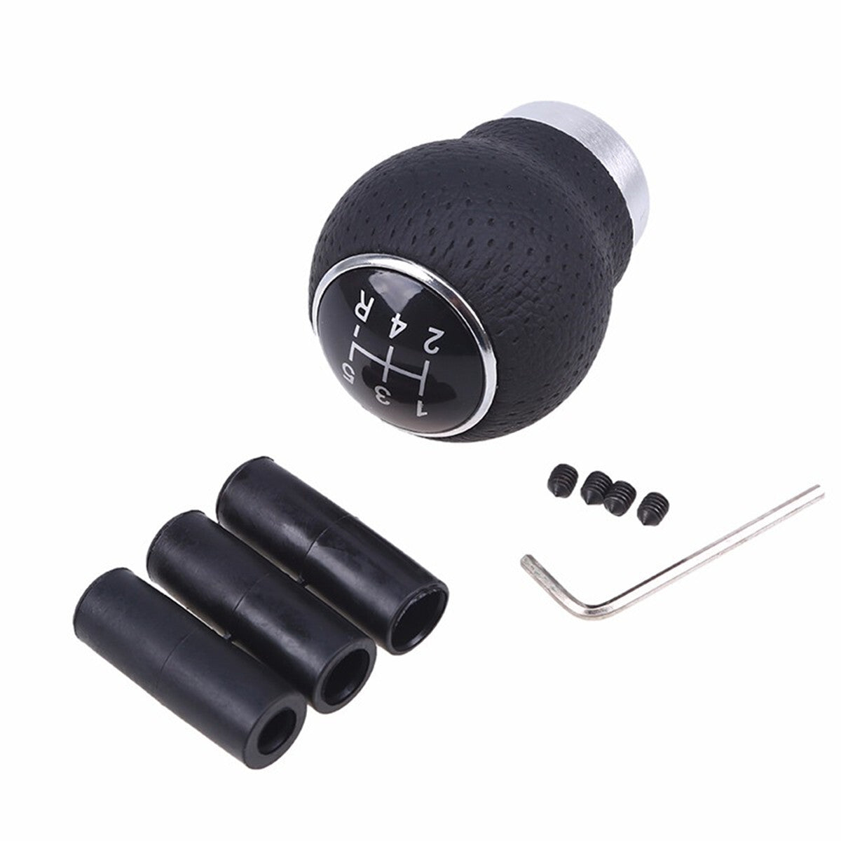 5 Speed Car Gear Stick Shift Knob Shifter Lever Leather Black Car Accessories Q