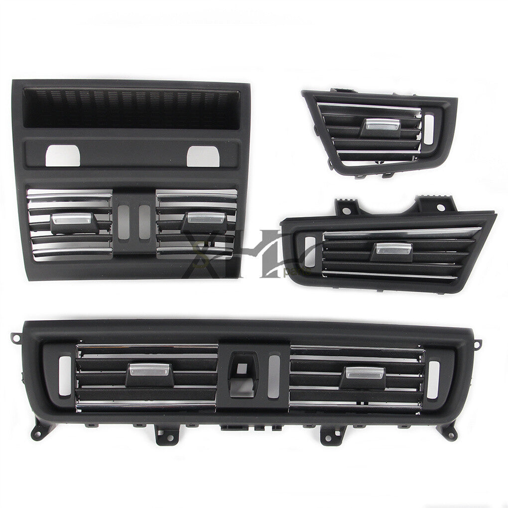 4pcs Dash AC Air Outlet Vent Kit Silver Trim Fit for BMW 520i 525i 530i 5 Series Q
