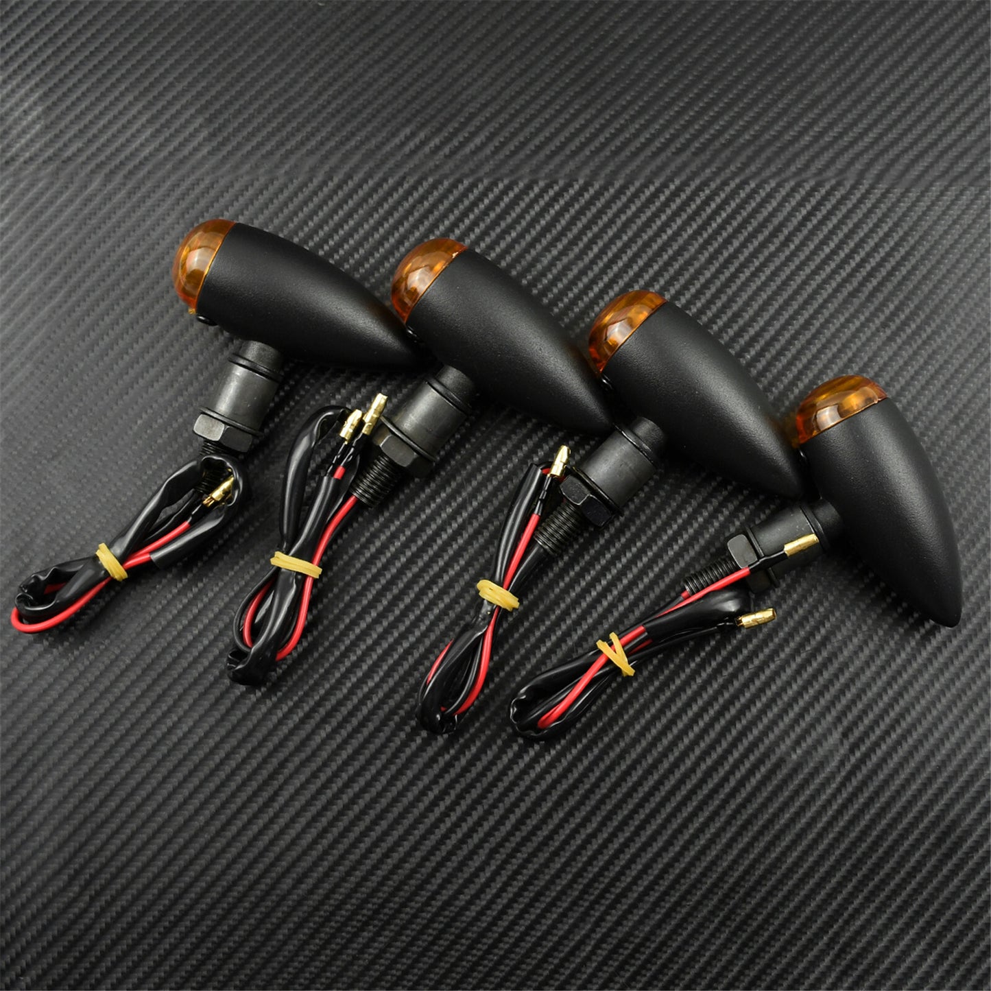 4X Motorcycle Bullet Turn Signal Indicator Light Amber Fit for Harley Bobbe