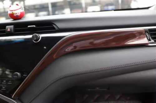 for Toyota for Camry 2018-2023 Brown Wood Grain Cover Trim for Co -Pilot Dash Strip 1PCS