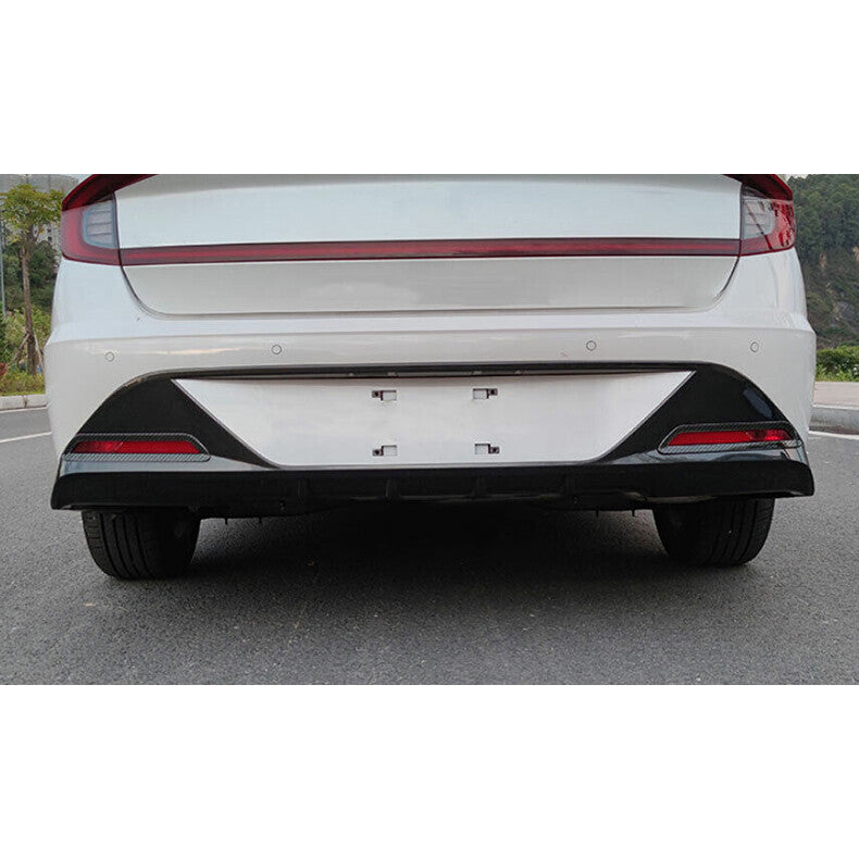 for Hyundai Sonata 2020-2023 Carbon Fiber Rear bumper Fog Light Frame cover Trim