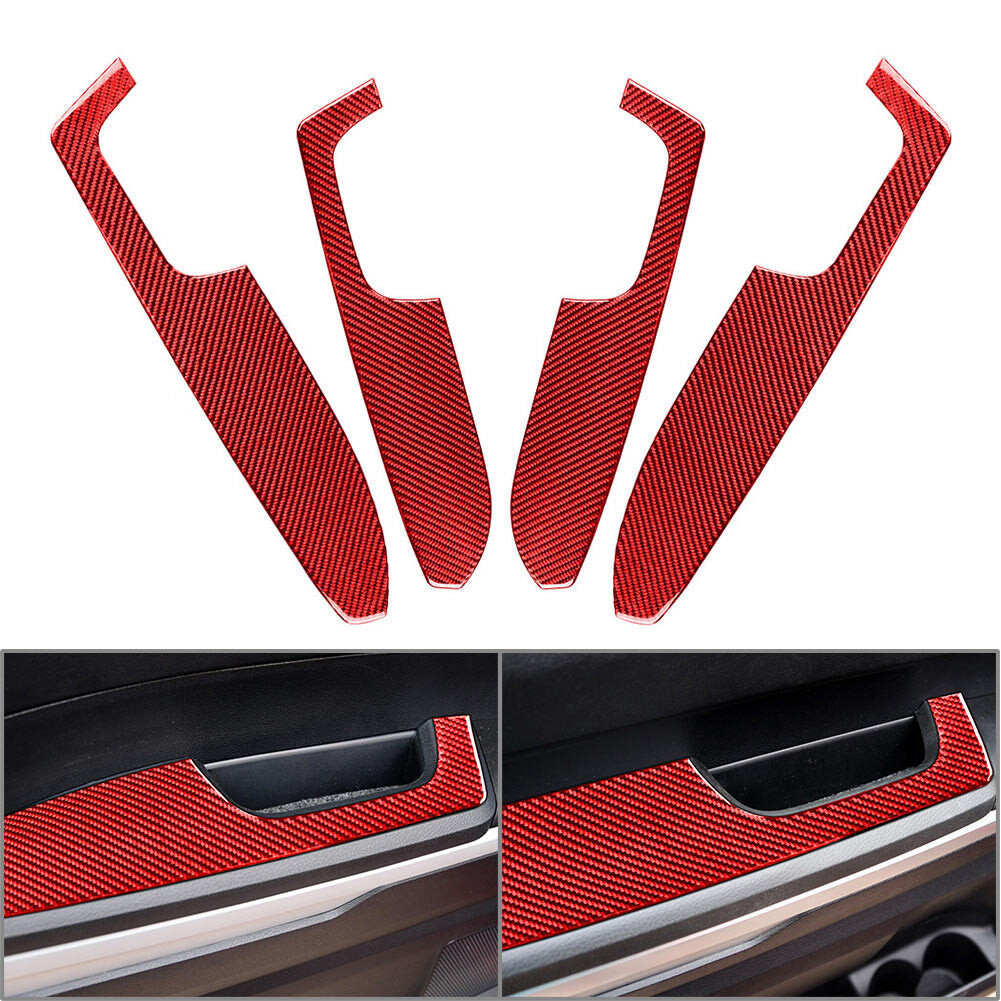 4x Carbon Fiber Interior Door Armrest Panel Cover Trim for Toyota Tundra 2014-21