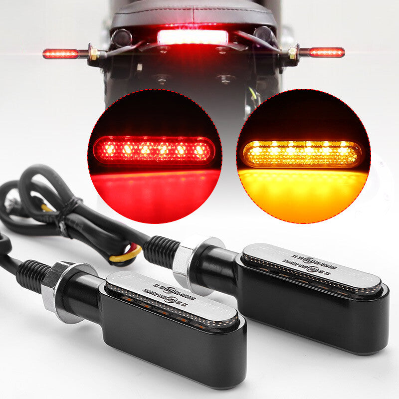 2X Motorcycle LED Turn Signal Light Back Rear Brake Light Flowing Indicator Lamp