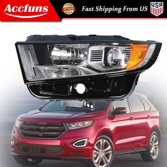 Headlight assembly suitable for 2015-2018 Edge headlights, left/driver's side halogen lamp. n