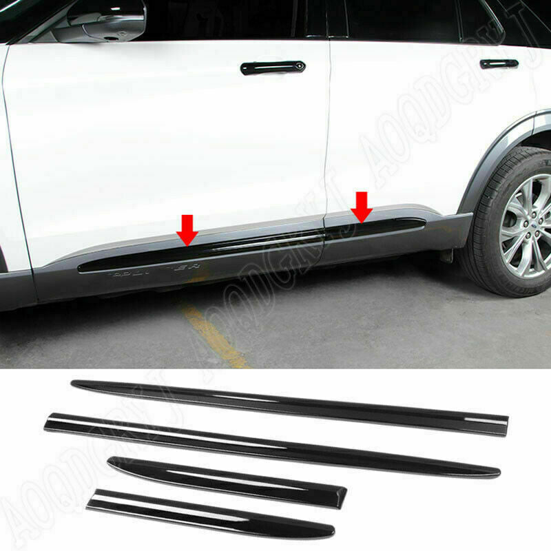 4p for Ford Explorer 2020-2022 piano black Car Body Door Side Molding Cover Trim