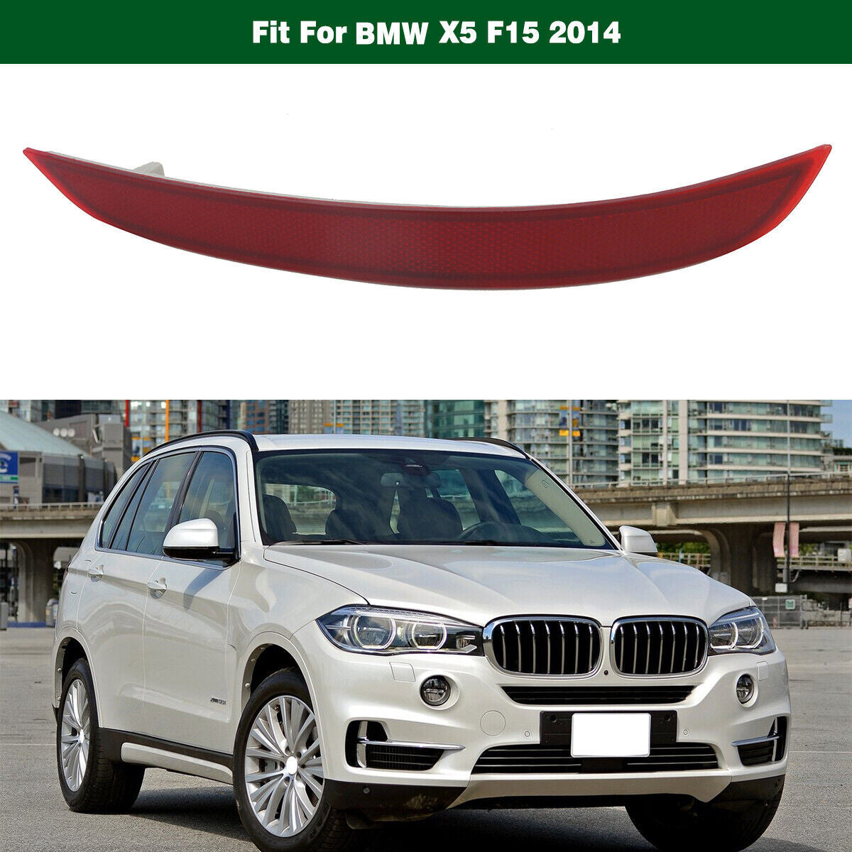 Left Side 63147290091 Rear Bumper Light Reflector Lamp Fit for BMW X5 F15 2014 Q